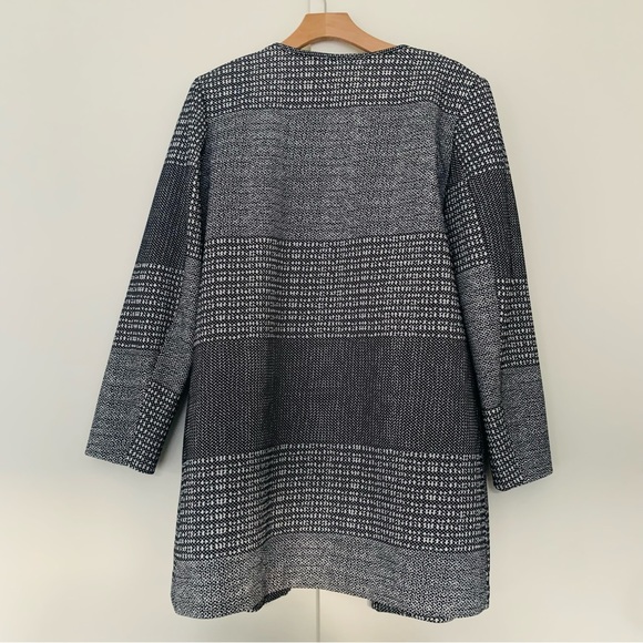 H&M Black White Checkered Open Overcoat - Picture 10 of 11